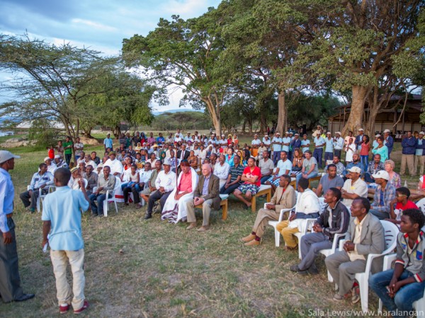 Everyone gathered by the Lake for the opening